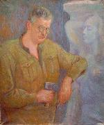 Johannes Martini Der Bildhauer Fritz Behn mit Faustel bei der Arbeit Spain oil painting artist